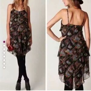 EUC Free People sleeveless ruffle angled dress